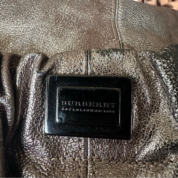 Burberry Silver Curzon Ruched Bag - Picture 2 of 3